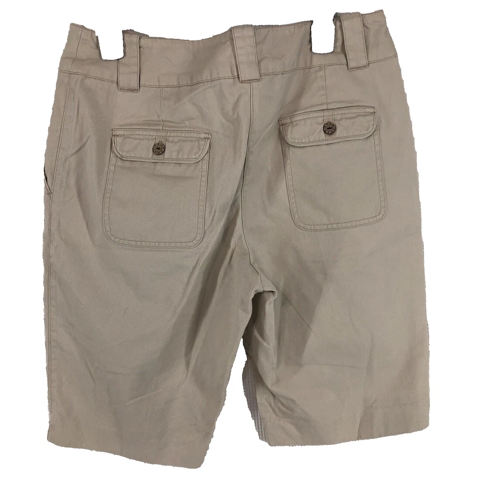 Tehama Chino Shorts Mujer 10 Beige Elástico Confort 2 Botones Madera Foto 2 de 4