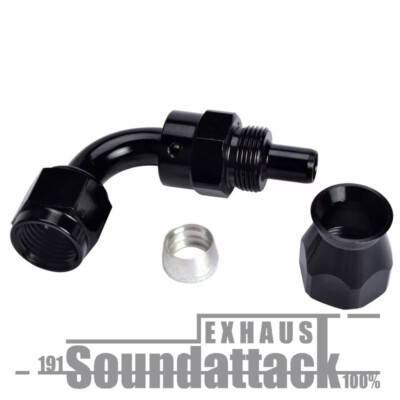 AN6 / Dash06 PTFE Fittting 9/16-18UNF 90° schwarz Öl Wasser Benzin E85 Luft