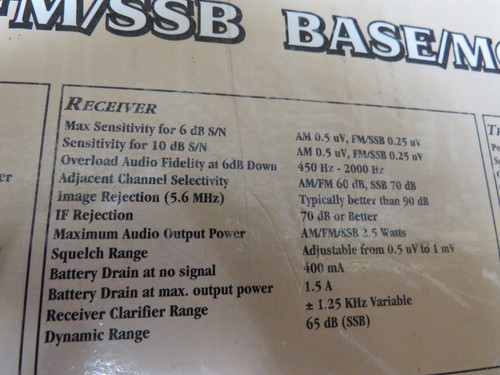 Vintage NOS HAM Radio Comanche Warrior 10 Meter AM/FM/SSB Base Mobile - Zdjęcie 12 z 13