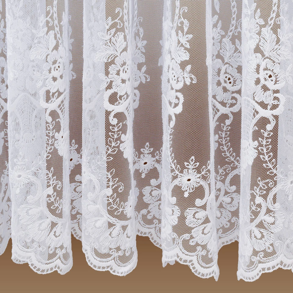 Edler Florentiner-Store Magdalena Weiß hochwertige Florentiner Tüllstickerei - Bild 4 von 4