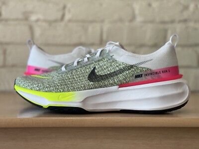 Nike ZoomX Invincible Run Flyknit 3 White Volt Hyper Pink FN6821-100 Men Size 14