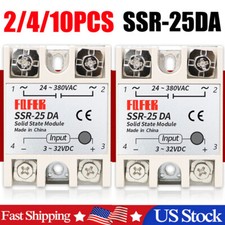 2/4/10 Pcs SSR-25DA Solid State Relay Module 25A DC3-32V Input AC24-380V Output