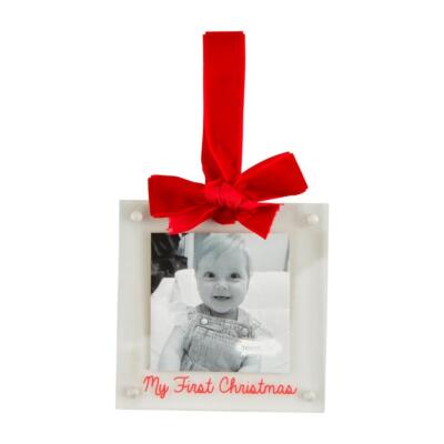Mud Pie Home MY FIRST CHRISTMAS Baby's 1st Photo Frame Ornament