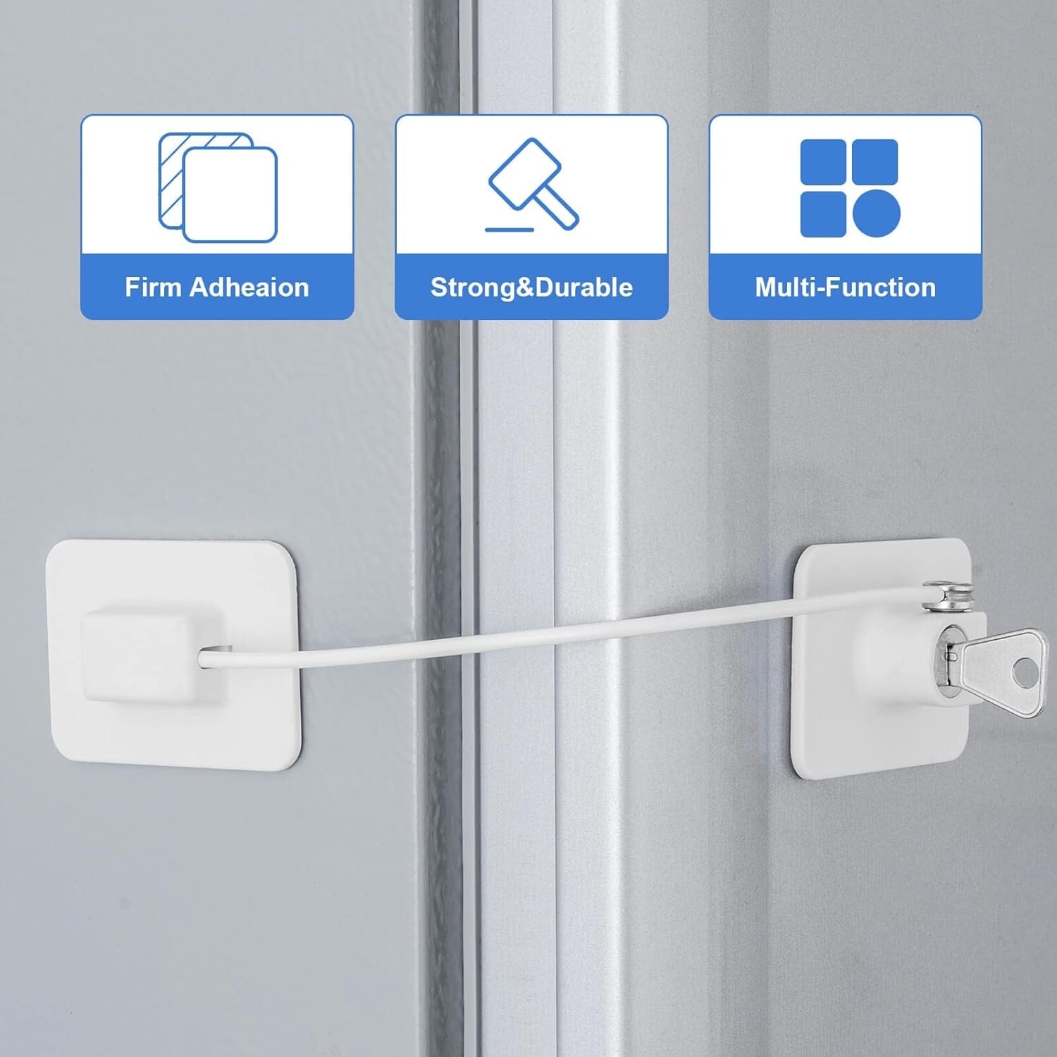 2 Pack Fridge Lock Freezer Lock with 4 Key for Child Safety Refrigerator Locks