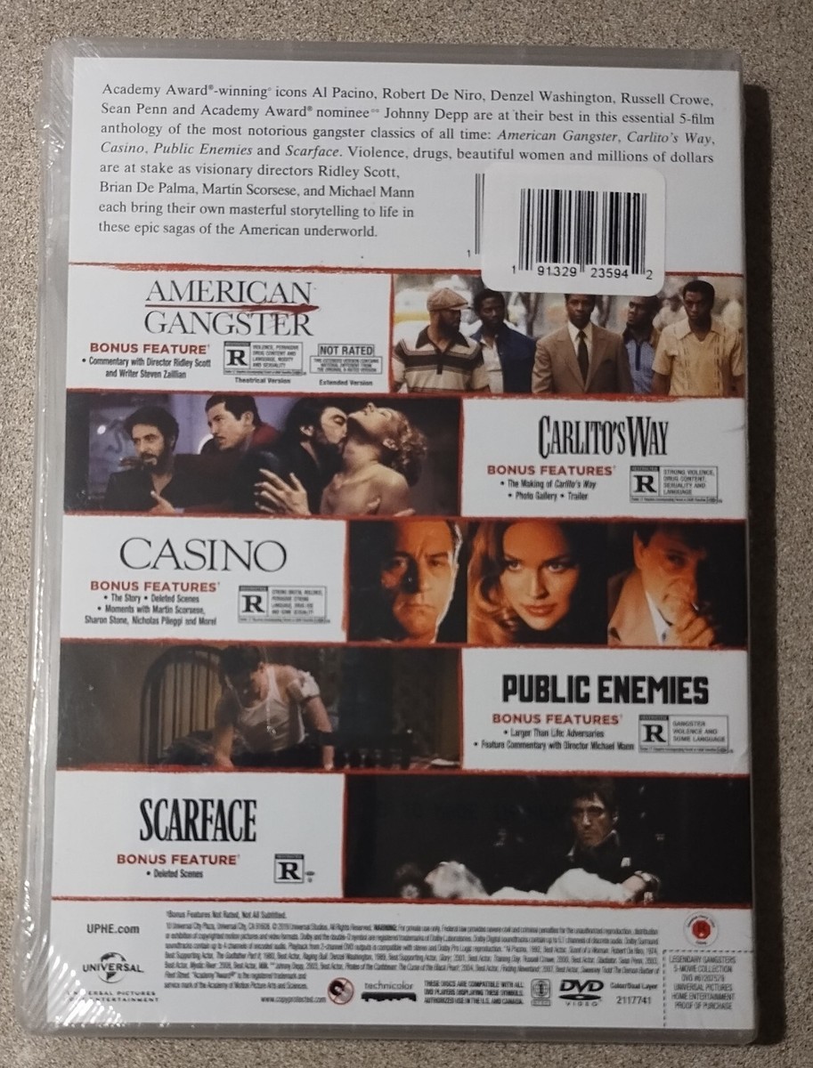 Legendary Gangsters 5-Movie Collection American Gangster Scarface