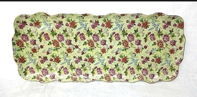 Vintage  Chintz Formalities Yellow Floral Vanity Tray