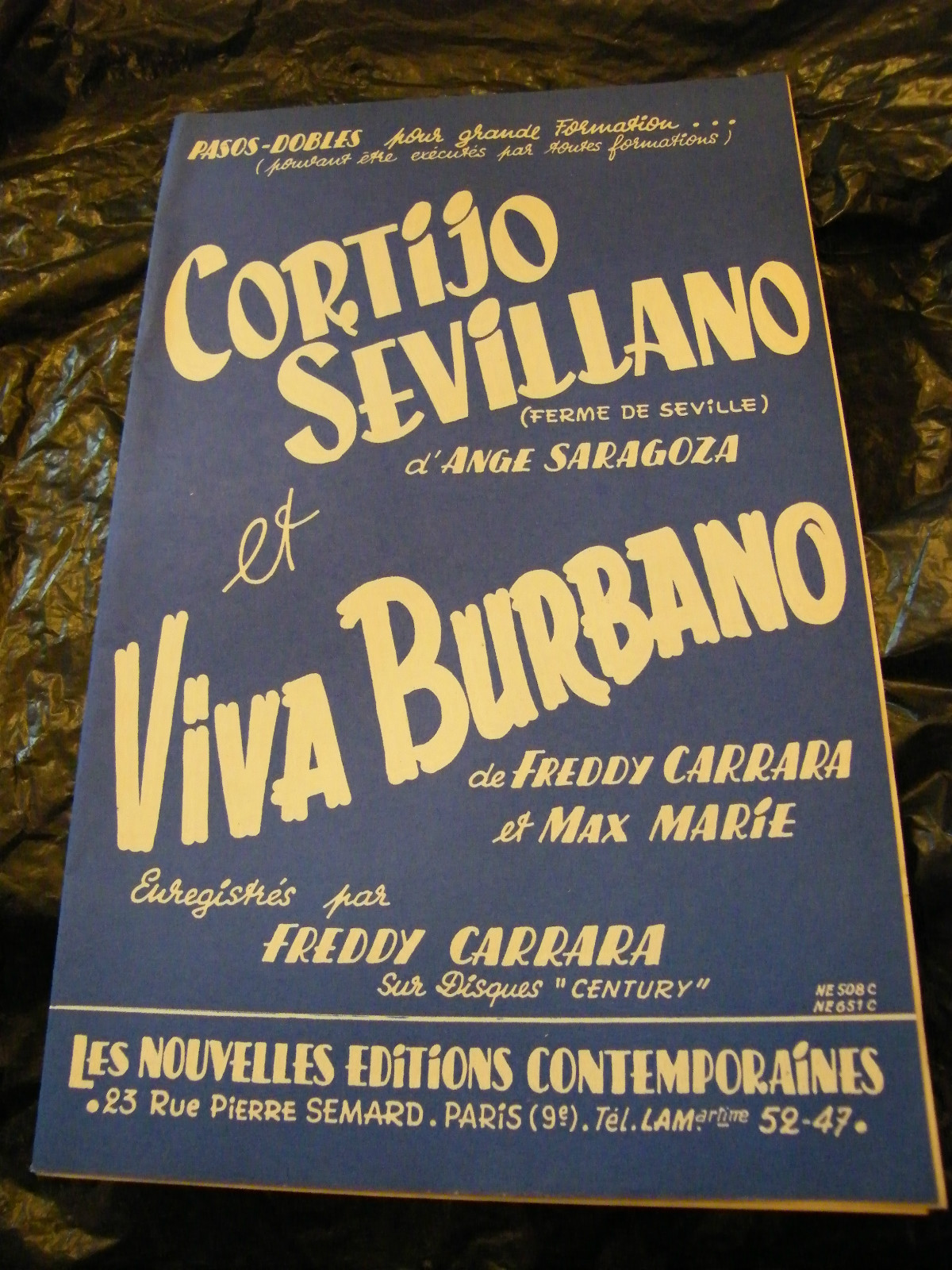 Cortijo Sevillano Music Sheet Viva Burbano 1950 Freddy Carrara