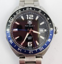 TAG HEUER FORMULA 1 CALIBRE 7 WAZ211A GMT "BATMAN" 41MM STEEL AUTOMATIC WATCH