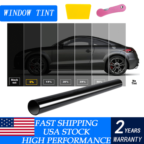 Uncut Roll Window Tint Film 5% VLT 20" In x 10' Ft Feet Car Home Office Glass