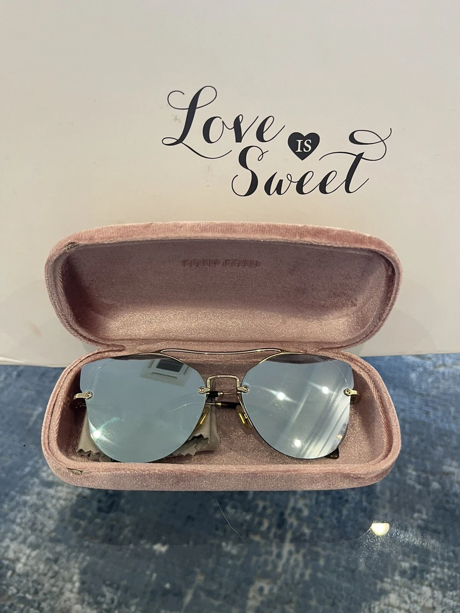 MIU MIU MU52SS ZVN-5Q0 Gold/Blue Silver Mirrored Butterfly  display picture 1