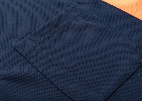 2 3 5 PACK HI-VIS POLO T SHIRT ARM PANEL PIPING WORK WEAR COOLDRY LONG SLEEVE - Picture 19 of 28