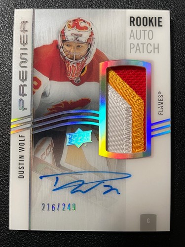 23-24 Premier Hockey Acetate Rookie Auto Patch AR-DW Dustin Wolf #/249