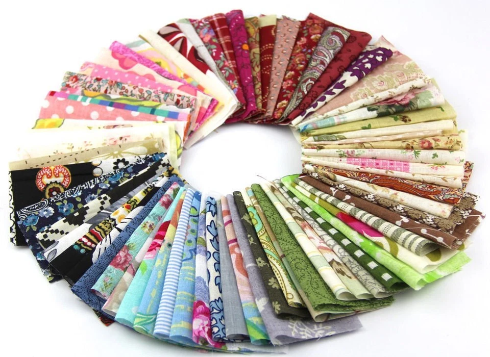 50pcs 1010cm Fabric Patchwork Craft Material Batiks Mixed Squares Bundle - Image 2 of 4