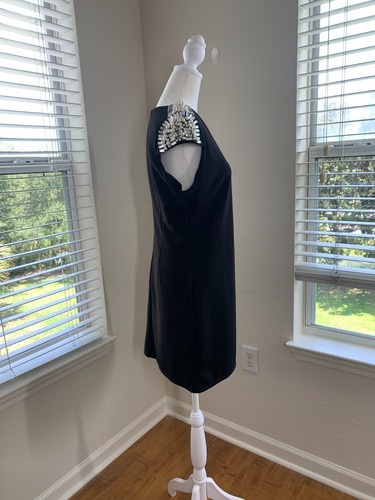 Ya Los Angeles Womens Large Bead Embellished Little Black Dress Y2K Cocktail - Picture 5 of 14