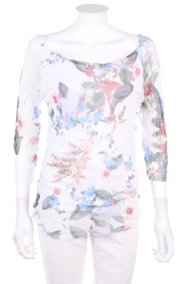 NUNA LIE Blouse Flower Print M white NEW