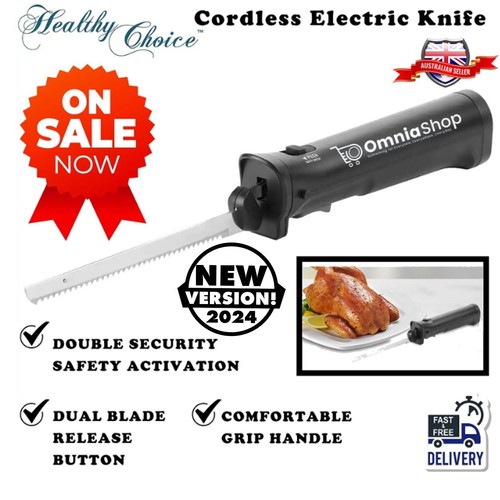 Cordless Electric Knife Rechargeable Carving Cutting Bread Meat Kitchen