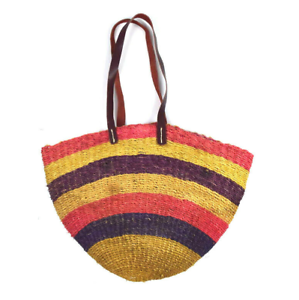 woven straw bucket bag