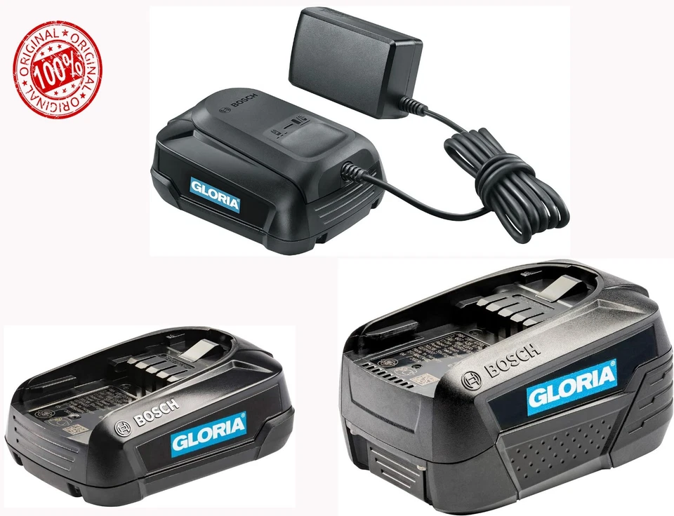 Original Bosch GLORIA Akku 18V/2,5Ah 4,0Ah oder 2,5 Ah + Ladegerät Passt Gardena