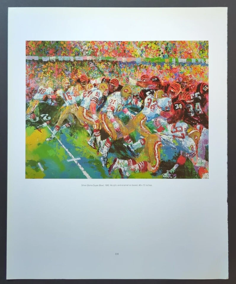 LeRoy Neiman PLATA CÚPULA SUPER BOWL Fútbol Vintage Arte Impresión Bookplate 228 Foto 3 de 4