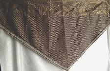 Three Gold Purple Damask Brocade Valances 40" W x 24" H  Drapery Elegance Decor