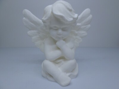 UN-PAINTED Angel, White, 4.75'' Tall, 5.5'' Width, Loop for hanging.3D Printed 