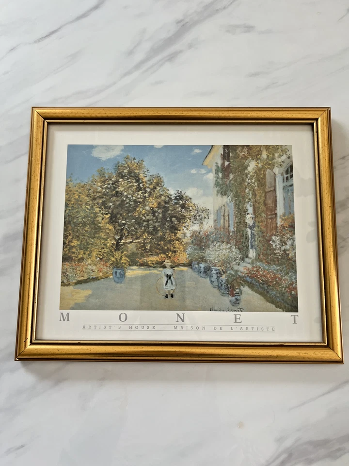 Vintage Framed Art Print “The Artist’s House at Argenteuil” by Claude Monet - Image 2 of 4