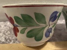 (3) Antique (Early) English Staffordshire Adams Rose - Red/Blue Flowers