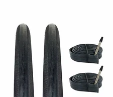 Zol Bundle 2 Pack Z1233 Road Bike Bicycle Tires and Tube 700x23C, Presta/French