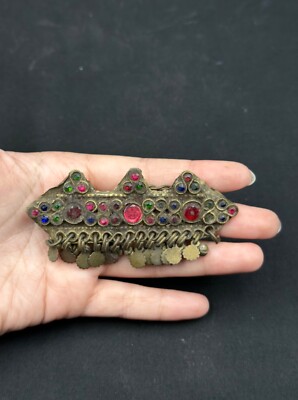ANTIQUE OLD BRASS KOCHI HAIR CLIP WITH‎ OLD GLASS ANTIQUE OLD BRASS KOCHI HAIR LIPT WITH OLD GLASS | eBay main image 4
