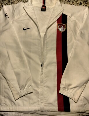 2006 Nike USA USMNT White Track Rain Pre-Game Warm Up Full Zip