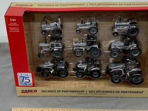 2020 Ertl 1:64 CASE IH 9PC DECADES 75th Anniversary Silver Chaser Tractor SET - Picture 2 of 8