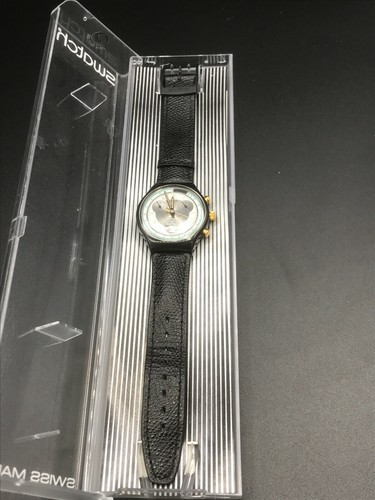 Uhr SWATCH Chrono COLOSSAL (SCB109)-Voll funktionstüchtig-TOP-Zustand! Echtleder - Picture 3 of 10