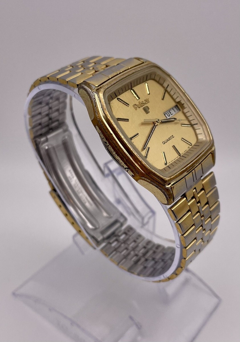 Vintage Pulsar Quartz Men's Watch WR Day / Date Y148-5009 New