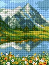 Orchidea Needlepoint canvas for halfstitch without yarn Summer in the Mountai...