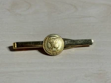 Old Course St Andrew's Brass Tie Clip London Badge Button Co Home Golf Vintage