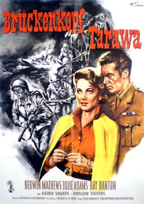 Kerwin Mathews in BRÜCKENKOPF TARAWA Originalplakat EA von 1959