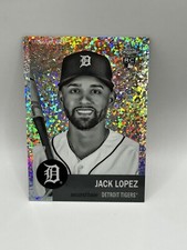 2022 Topps Chrome Platinum Jack Lopez  RC Black & White Diamond 135 Tigers