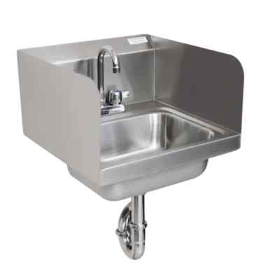 #ad BK Resources 14quot; Wall Mount Hand Sink w 3quot; Deck Mount Faucetamp; Side Splash $264.55