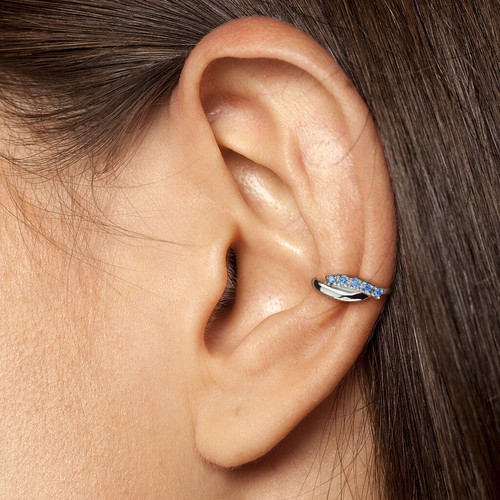 CZ Paved Twisted Bendable Ear Cartilage Daith Tragus Helix Hoop Nose Rings 20G - Picture 8 of 15