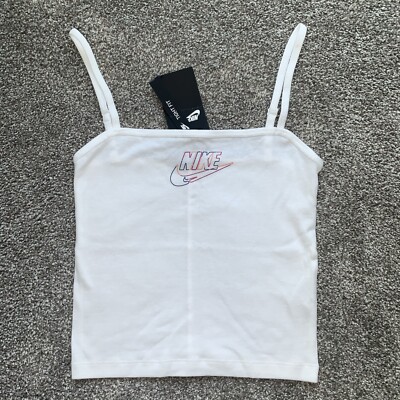 nike white cropped tank top