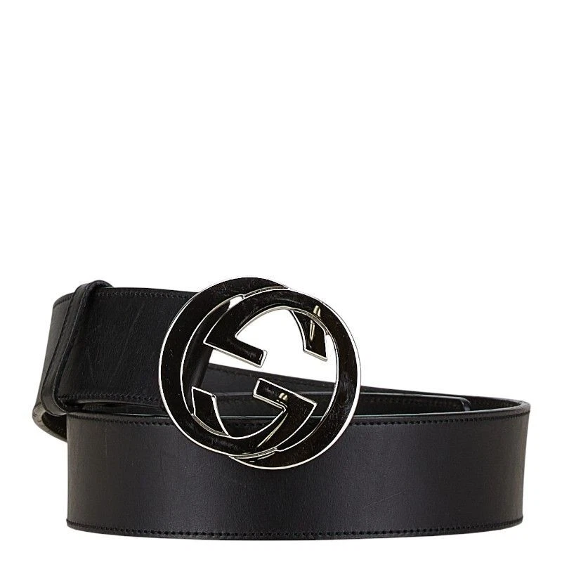Ceinture Gucci imbriquée G taille 7028 114876 cuir noir femme authentique