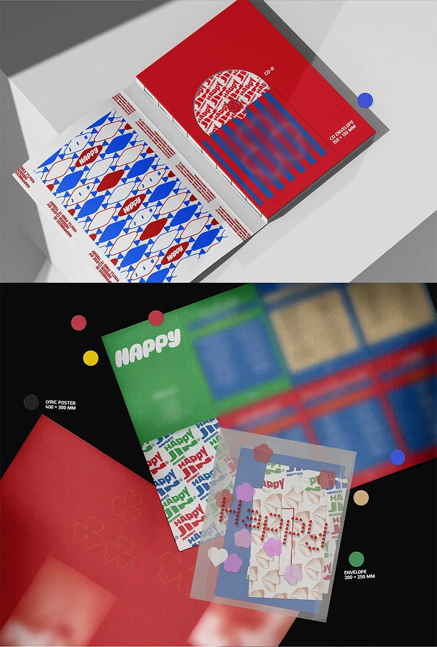 BTS KIM SEOK JIN [HAPPY] Album 3 Ver SET/3CD+3Photo Book+12