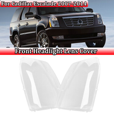 2x Vorne Scheinwerfer Abdeckung Klar Linsen für 2007-2014 Cadillac Escalade