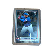 Curtis Terry RC Rookie Autograph 2022 Topps Chrome Texas Rangers On Card. rookie card picture