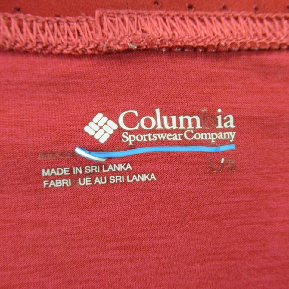 Columbia Shirt Mens Large Short Sleeve Crew Neck Outdoors Omni-Wick Red - Image 3 of 4