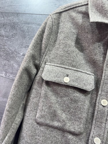 COS RELAXED-FIT WOOL OVERSHIRT DARK BEIGE MENS size M - Picture 2 of 18