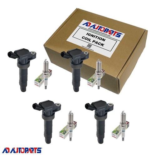 4 Ignition Coils + 4 4704 Iridium TT Spark Plugs For Hyundai Genesis