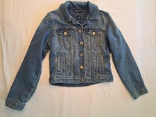 Gap Kids Girls Jean Jacket Medium Wash Button Up Snap Pockets Denim, size XL