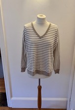 MINT VELVET Striped V-Neck Jumper-Size XS-Exc...