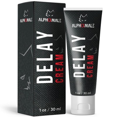 AlphaMale Premium Delay Cream - Last Longer in Bed 1 Ounce (Pack of 1), White 